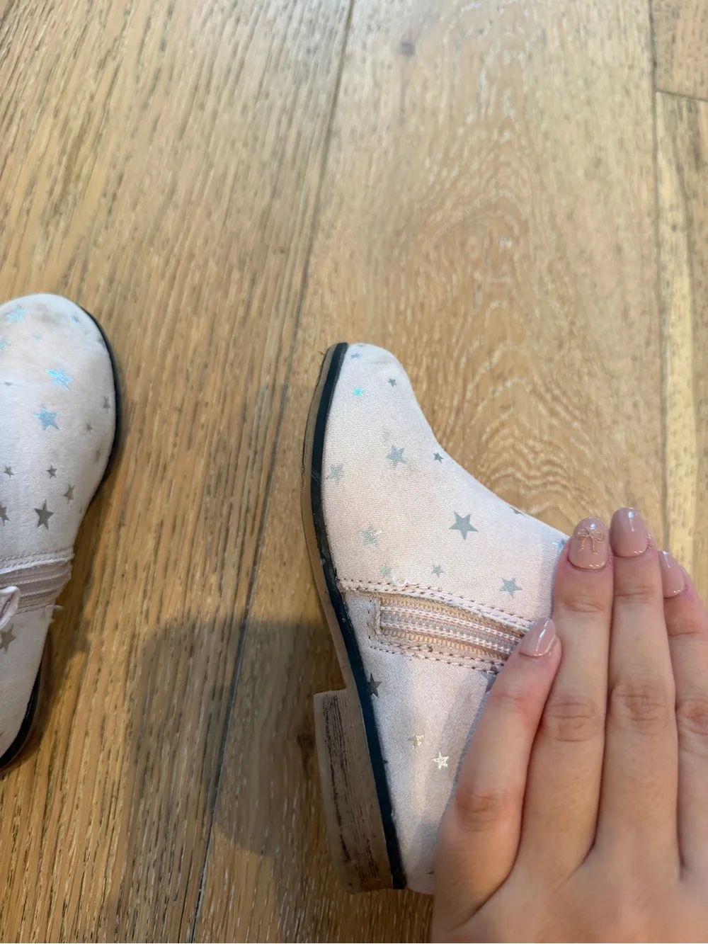 Kids Pink Star Ankle Boots